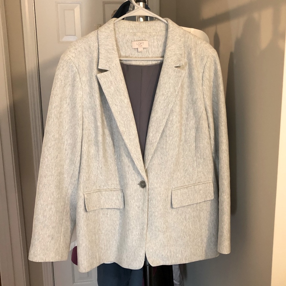 Loft Plus Size Grey Blazer, Worn Once